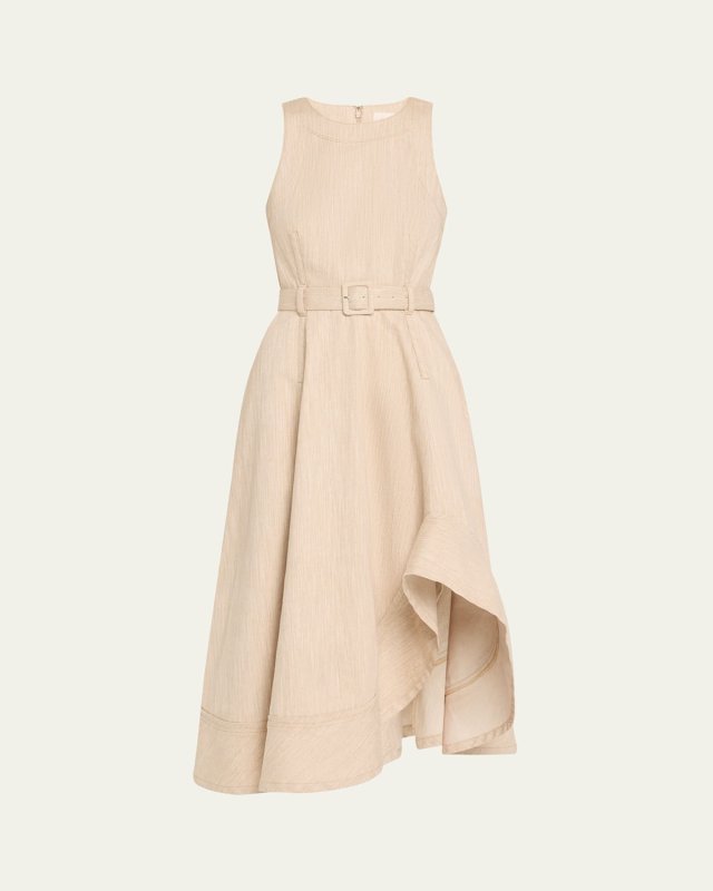 Zelda Belted Melange Midi Dress